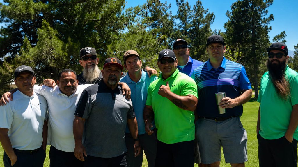Golf outing group photo at Green Tree Golf Club in Victorville, CA.